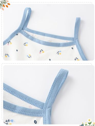 SEAUR Toddler Girls Cotton Tank Top Cute Spaghetti Strap Sleeveless 3 Pack Casual Basic Cami Tops for 12M-12T in Kuwait