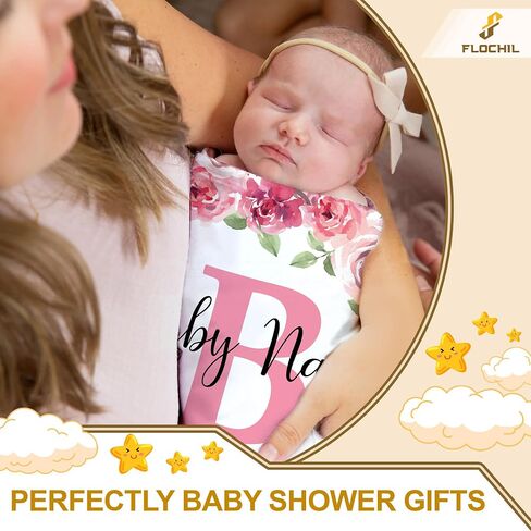 FLOCHIL Personalized Baby Blankets, Custom Baby Blanket - Baby Blanket with Name for Girls, Best Gift for Baby, Newborn Floral Plush Fleece (30x40) in Saudi Arabia