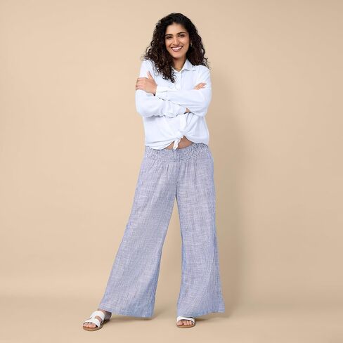 Motherhood Maternity Women's Smocked Waist Wide Leg Pregnancy Summer Casual Pants in Saudi Arabia