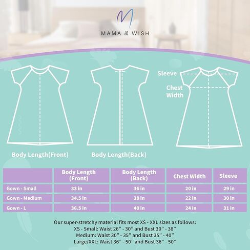 Mama & Wish Labor and Delivery Gown 3 in 1 Labor, Delivery and Nursing Gown for Hospital Made with Ultra-Soft Fabric in Kuwait