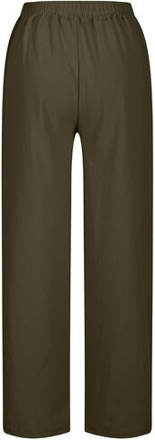 Cotton Linen Pants for Women 2025 Summer Gauze Drawstring High Waisted Wide Leg Trousers Beach Vacation Clothes in Saudi Arabia