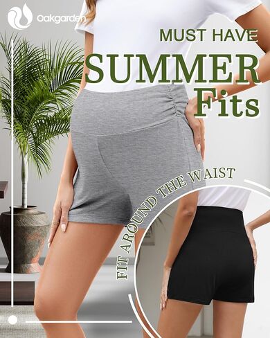 3 Pack Women's Maternity Shorts Comfy Stretchy Pregnancy Shorts Lounge Pajama Workout Summer Maternity Clothes in Saudi Arabia