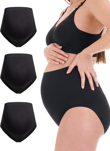 Herzmutter Women seamless over bump maternity shorts pregnancy underwear high waisted biker shorts desgined in germany 5830 in Saudi Arabia