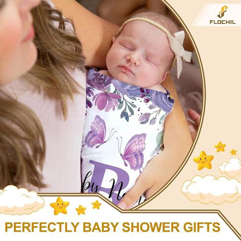 FLOCHIL Personalized Baby Blankets, Custom Baby Blanket - Baby Blanket with Name for Girls, Best Gift for Baby, Newborn Floral Plush Fleece (30x40) in Saudi Arabia