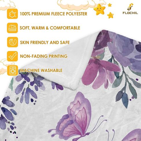 FLOCHIL Personalized Baby Blankets, Custom Baby Blanket - Baby Blanket with Name for Girls, Best Gift for Baby, Newborn Floral Plush Fleece (30x40) in Saudi Arabia