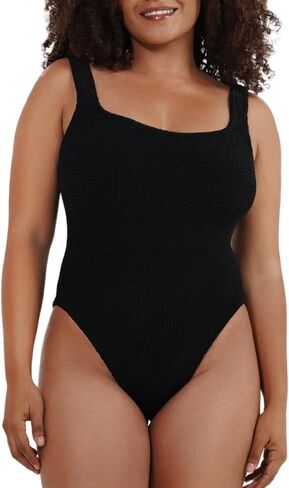 Maris & Sol Women’s Crinkle One Piece Swimsuit – Luxe Stretch Fabric, One Size US 2-16 – Maternity Friendly, Made in UK in Saudi Arabia