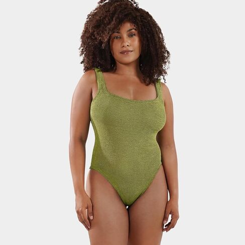 Maris & Sol Women’s Crinkle One Piece Swimsuit – Luxe Stretch Fabric, One Size US 2-16 – Maternity Friendly, Made in UK in Saudi Arabia