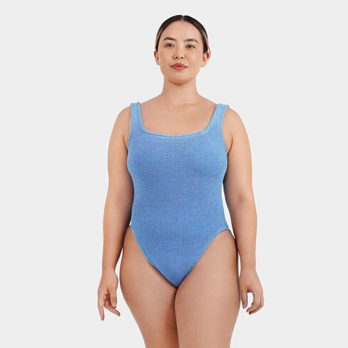 Maris & Sol Women’s Crinkle One Piece Swimsuit – Luxe Stretch Fabric, One Size US 2-16 – Maternity Friendly, Made in UK in Saudi Arabia