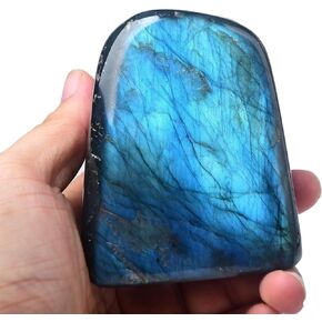 Small Labradorite Rock Polished Blue Labradorite Slab Healing Crystal Stone Block for Meditation Gift Home Decor 0.6-0.8 Pound