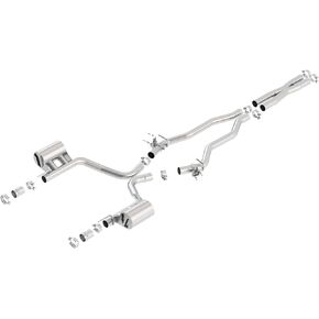 BORLA 140641 Cat-Back Perf. Exh. Sys. 2015-2023 Dodge Chall. SRT 392 & 392 HEMI & Scat Pack V8 T-304 ATAK Incl. MDS Valves ATAK Dual Split Rear Exit Single 2.75" Exit Each Side Reuse O.E. Tips