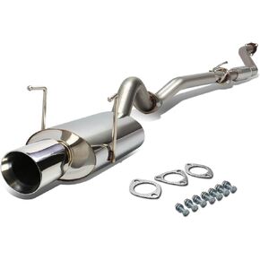 DNA MOTORING CBE-OE-HC02SI-NRT Stainless Steel Cat Back Exhaust System [Compatible with 02-05 Honda Civic Si EP3 Hatchback]