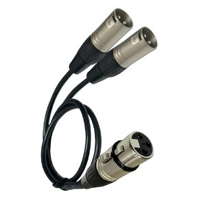 Premium 24" XLR Splitter Cable, XLR Splitter 1 Female to 2 Male Cable, XLR Y Cable, Microphone Splitter with 1 XLR Female to 2 XLR Male for Professional Audio Recording, XLR Splitter Box 2ft