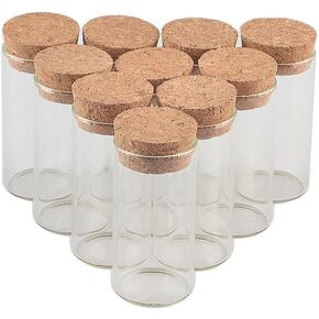 30x60mm 25ml Glass Vials Jars Test Tube With Cork Stopper Empty Glass Transparent Clear Bottles 12pcs (12, 25ml-30x60mm)