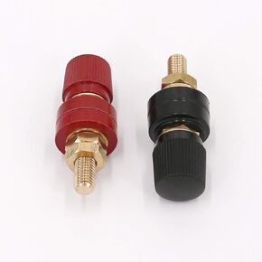 UTSAUTO Battery Terminal 3/8" M10 10mm Stud Remote Battery Binding Post Power Junction Post Connector Terminal Kit 2Pcs (Red & Black)