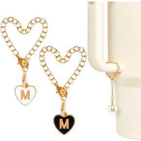 Letter Charm Accessories For Stanley Cup with Handle, 2PCS Initial Name ID Personalized Handle Charm for Stanley Tumbler
