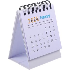 NUOBESTY Mini Desk Calendar 2024-2025 Monthly Desktop Calendar Standing Flip Calendar Academic Year Standing Desk Calendar Daily Planner Calendar for Home Office Desk Black