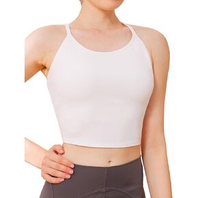 Chilylori Racerback حمالات الصدر الرياضية للنساء مصبوب كأس حمالة صدر رياضية تجريب قمم السباغيتي حزام حمالة صدر رياضية مع مخيط في منصات الصدرية