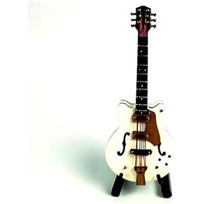 Electric Guitar Ornaments Musical Instrument Mini Guitar with Stand (10cm)
