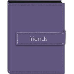 Pioneer Photo Albums EXP-46 Lavender Pioneer Embroidered Strap Sewn Leatherette Cover Mini Photo Album, Assorted Friends or Love