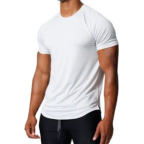 Runcati Mens Workout Short Sleeve T-Shirt Moisture Wicking Running Athletic Stretch Tee Tops in Saudi Arabia