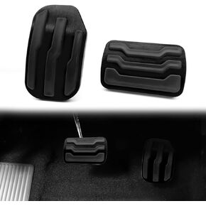 2PCS Aluminum Alloy Brake Gas Pedal Pads, Compatible with Ford F150 2015 2016 2017 2018 2019 2020, Auto No Drilling Accelerator Pedal Covers Onl (Black)
