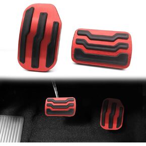 2PCS Aluminum Alloy Brake Gas Pedal Pads, Compatible with Ford F150 2015 2016 2017 2018 2019 2020, Auto No Drilling Accelerator Pedal Covers Onl (Black)