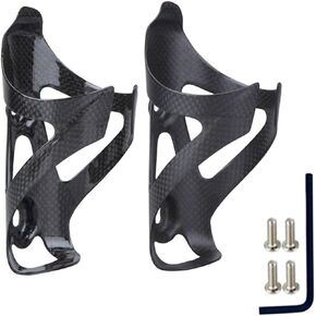 Bike Water Bottle Holder, 1 Pack Full Carbon Fiber Bicycle Drink Water Bottle Cages Brackets for Mountain Bike MTB Road Bike, Bike Accessories, Ultra Light, Gloss Black