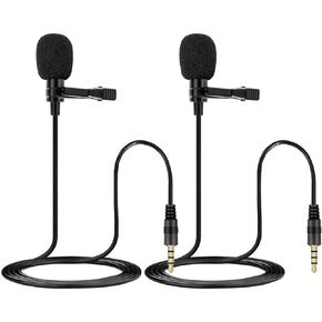 2 Pack Lapel Microphone Fit for Rode Wireless GO 2 / II & DJI Mic, Sennheiser Wireless System Bodypack Transmitter, Bodypack Transmitters Condenser Mic for Lecture broadcasts and Live Performances in Kuwait