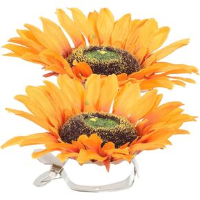 Homoyoyo 2pcs Sunflower Curtain Clip Drapery Binding Clamp Curtain Holdback Clamp Bedroom Accessories Curtain Tieback Clips Vintage Decor Curtain Clips for Drapes Metal Button Artificial
