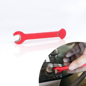 KiWAV for 10mm Hex Open End Insulated Wrench Battery Terminal Spanner with Flat End Steel with Red Resin Cover