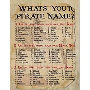 HOUVSSEN What is Your Pirate Name Poster Metal Tin Signs 8x12 Inch Tin Sign/Poster Metal