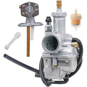 KLF220 Carburetor for Kawasaki Bayou 220 1988-2002，for Bayou 250 KLF250 2003-2011 Carb with Fuel Filter and Fuel Gas Petcock Valve Switch