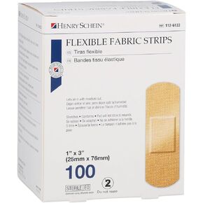 Adhesive Fabric Bandage Strips, 1" x 3", Sterile, Box of 100