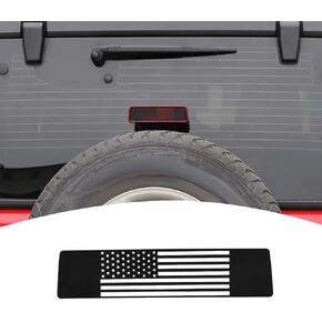 لسيارة Jeep JK غطاء حماية للمصباح ذو الفرامل العالية متوافق مع Jeep Wrangler JK JKU 2007-2017 ملحقات خارجية سوداء (علم الولايات المتحدة الأمريكية)