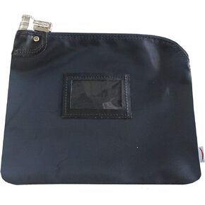 Locking Bank Bag Laminated Nylon Combination Keyed Security System (Navy Blue)
