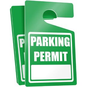 MESS Large Thick Parking Pass Hangtags - Parking Permit Hang Tag - Car Parking Tags for Parking Lot - Hanging Parking Permit - Permanent or Temporary Car Tags for Rear View Mirror 3x5" (50, Blue)