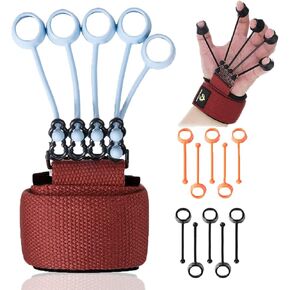 Adjustable Finger Exerciser,BPA Free Silicone Hand Grip Strength Trainer,3 Resistance Levels Finger Stretcher Finger Resistance Band Hand Strengthener(40LB 60LB 75LB)