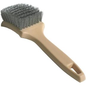 Nanoskin 8.5 Inch Heavy-Duty Tire Cleaning Brush - Ergonomic Steel Wire Scrub for Whitewall & Sidewall | Professional Auto Detailing Tool, Enhanced Grip for Automotive & Household Use
