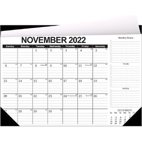 Kyweel 2022 Desk Calendar, Monthly Desk Calendar/Wall Calendar Combo, 17" x 11.8", November 2022-June 2023, With Orner Protector