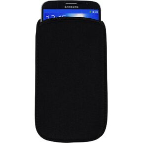 Black Universal Neoprene Shock Absorbing Proof Pouch Sleeve Case for LG W41 Velvet 5G Motorola Edge Moto G Power 2021 G Pure 2021 G Stylus 2021 BLU G90 Pro G91 Pro G51 Plus