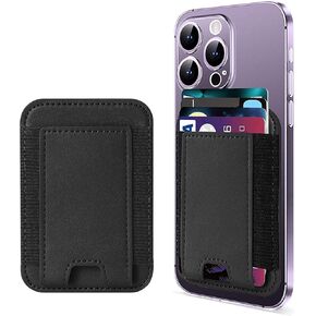 محفظة مغناطيسية للمغناطيس، محفظة مغناطيسية لهاتف iPhone 14/13/12، محفظة جلدية مغناطيسية، حامل بطاقة مغناطيسية لظهر iPhone 14 Pro Max/14 Pro/14/14 Plus/13/12 (PU أسود) in Kuwait