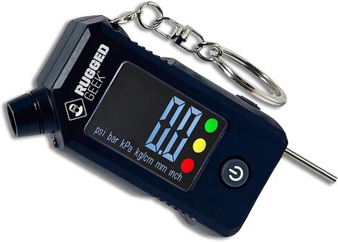مقياس ضغط الإطارات الرقمي TireGeek Multi-Pro ومقياس عمق المداس الرقمي مع ضوء LED وسلسلة المفاتيح. البطاريات وشملت. in Saudi Arabia