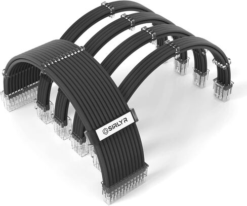Sirlyr PSU Cables,PC Cable Extension Mod,Customized Pre-Bend Power Supply Cable - 1x24Pin ATX / 2x8 (4+4) Pin EPS / 1x8 (6+2) Gold-Plated Pin GPU,fit RTX 4060 4070 Build,Bright White 4 Kits in Saudi Arabia
