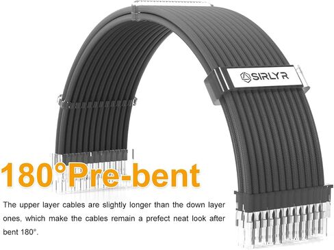 Sirlyr PSU Cables,PC Cable Extension Mod,Customized Pre-Bend Power Supply Cable - 1x24Pin ATX / 2x8 (4+4) Pin EPS / 1x8 (6+2) Gold-Plated Pin GPU,fit RTX 4060 4070 Build,Bright White 4 Kits in Saudi Arabia