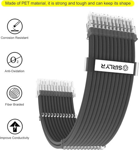 Sirlyr PSU Cables,PC Cable Extension Mod,Customized Pre-Bend Power Supply Cable - 1x24Pin ATX / 2x8 (4+4) Pin EPS / 1x8 (6+2) Gold-Plated Pin GPU,fit RTX 4060 4070 Build,Bright White 4 Kits in Saudi Arabia