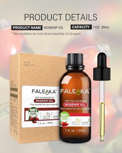 Rosehip Oil Rosehip Oil for Face - Rosehip Seed Oil 4oz, for Face & Skin, Gua Sha Massage, Hair & Nails, Carrier Oil, Unrefined Cold Pressed Rose Hip Oil in Saudi Arabia
