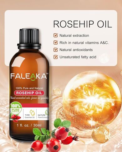Rosehip Oil Rosehip Oil for Face - Rosehip Seed Oil 4oz, for Face & Skin, Gua Sha Massage, Hair & Nails, Carrier Oil, Unrefined Cold Pressed Rose Hip Oil in Saudi Arabia