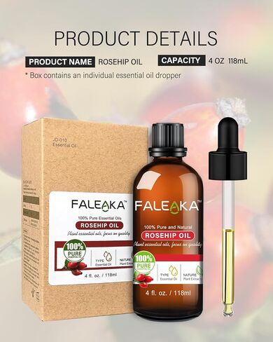 Rosehip Oil Rosehip Oil for Face - Rosehip Seed Oil 4oz, for Face & Skin, Gua Sha Massage, Hair & Nails, Carrier Oil, Unrefined Cold Pressed Rose Hip Oil in Saudi Arabia