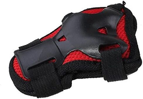 1Set 6pcs Red and Black Knee Elbow Wrist Support Protection Safeguard Durable Safety Protective Gear Pads Set for Unisex Adult Skateboard Cycling Roller Skating Extreme Outdoor Sports Use in Saudi Arabia