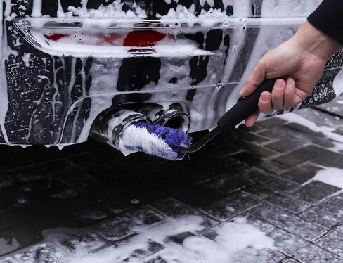 مجموعة فرش عجلات السيارة مكونة من 3 قطع - تتضمن فرشاة حافة العجلة بزاوية (3 فرش) (أزرق) in Kuwait